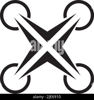 Drone icon logo design vector illustration template Stock Vector