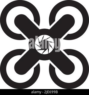 Drone icon logo design vector illustration template Stock Vector