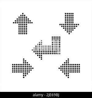 Dot Arrow Icon, Direction Arrow With Dots Icon, Halftone Arrow Vector Art Illustration Stock Vector