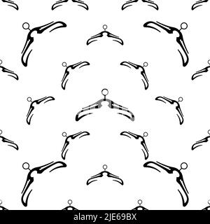 Cloth Hanger Icon Seamless Pattern Vector Art Illustration Stock Vector