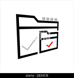 Folder Icon, File Folder Icon, File Management Vector Art Illustration Stock Vector