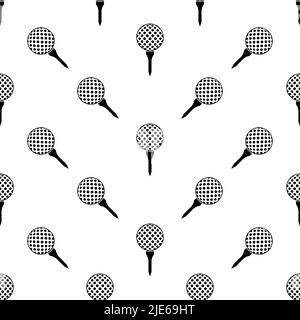 Golf Ball On Tee Icon Seamless Pattern Vector Art Illustration Stock Vector