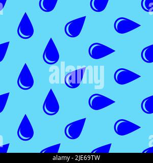 Drop Icon Seamless Pattern Vector Art Illustration Stock Vector