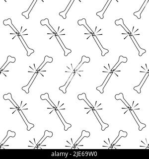 Human Broken Bone Icon Seamless Pattern Vector Art Illustration Stock Vector