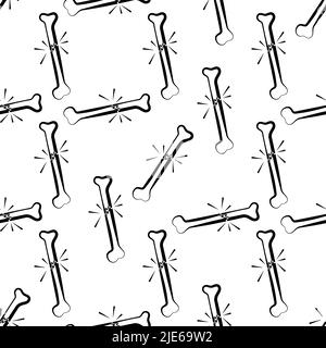 Human Broken Bone Icon Seamless Pattern Vector Art Illustration Stock Vector