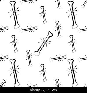 Human Broken Bone Icon Seamless Pattern Vector Art Illustration Stock Vector