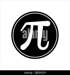 Pi Greek Letter Icon, Pi Mathematical Symbol Vector Art Illustration Stock Vector
