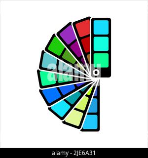 Color Sample Fan Card Icon Vector Art Illustration Stock Vector