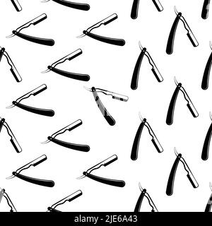 Razor Icon, Razor Seamless Pattern Vector Art Illustration Stock Vector