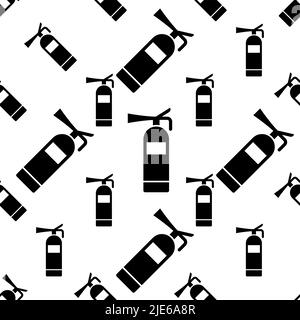 Fire Extinguisher Icon Seamless Pattern Vector Art Illustration Stock Vector