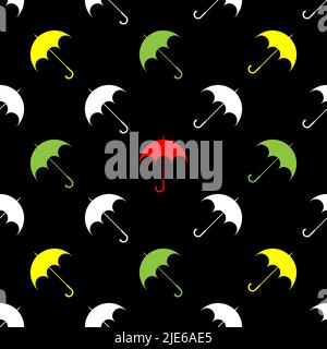 Umbrella Icon Seamless Pattern Vector Art Illustration Stock Vector