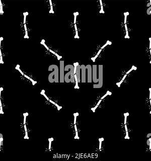 Human Broken Bone Icon Seamless Pattern Vector Art Illustration Stock Vector