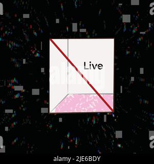 Abstraction square in black space with the inscription life and a line that shows abstraction and attitude to life Stock Vector