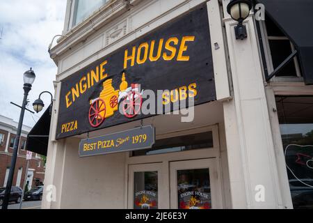 Salem, MA USA - June 12, 2022 - Engine House Pizza and Subs Stock Photo