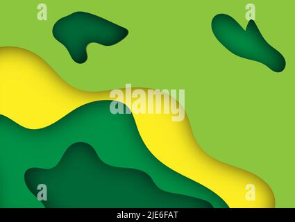 Abstract background orgaic craft papercut presentation backdrop frame template wallpaper vector illustration Stock Vector
