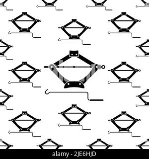 Car Jack Icon Seamless Pattern, Mechanical Jack Icon Vector Art Illustration Stock Vector