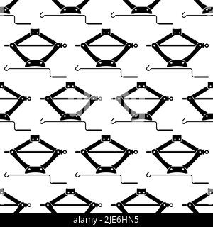 Car Jack Icon Seamless Pattern, Mechanical Jack Icon Vector Art Illustration Stock Vector