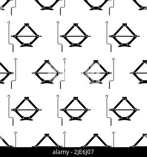 Car Jack Icon Seamless Pattern, Mechanical Jack Icon Vector Art Illustration Stock Vector