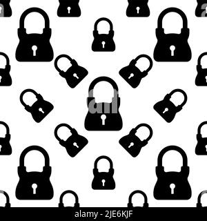 Lock Icon, Security Lock Seamless Pattern Vector Art Illustration Stock Vector