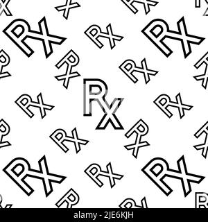 Rx Icon Seamless Pattern, Rx Pharmacy Icon, Rx Medical Prescription Icon, Rx Medicine Icon Vector Art Illustration Stock Vector