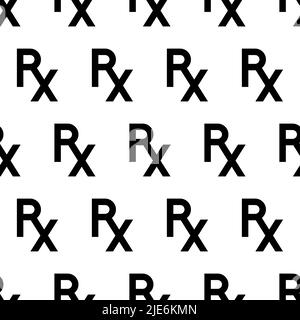 Rx Icon Seamless Pattern, Rx Pharmacy Icon, Rx Medical Prescription Icon, Rx Medicine Icon Vector Art Illustration Stock Vector