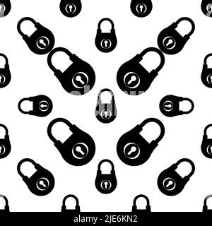 Lock Icon, Security Lock Seamless Pattern Vector Art Illustration Stock Vector