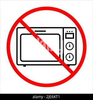 No Microwave Icon, Microwave Vector Art Illustration Stock Vector