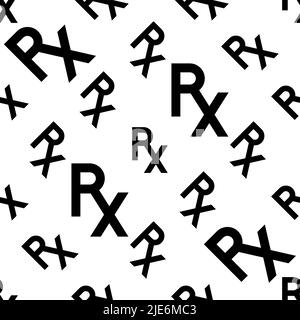 Rx Icon Seamless Pattern, Rx Pharmacy Icon, Rx Medical Prescription Icon, Rx Medicine Icon Vector Art Illustration Stock Vector