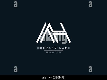 Alphabet Abstract Letter Icon Logo AH Stock Vector