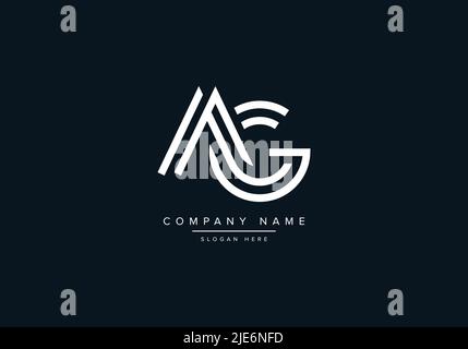 Alphabet Abstract Letter Icon Logo AG Stock Vector