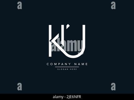 Alphabet Abstract Letter Icon Logo KU Stock Vector