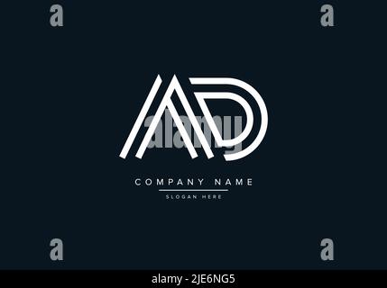 Alphabet Abstract Letter Icon Logo AD Stock Vector
