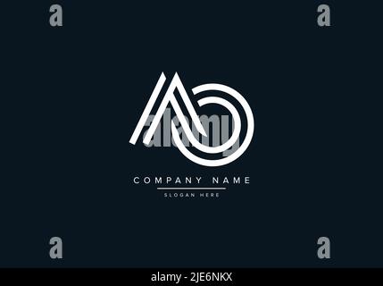 Alphabet Abstract Letter Icon Logo AO Stock Vector