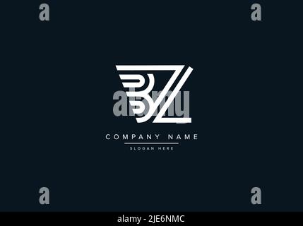 Alphabet Abstract Letter Icon Logo BZ Stock Vector