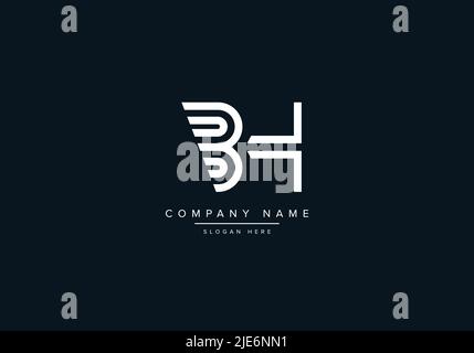 Alphabet Abstract Letter Icon Logo BH Stock Vector