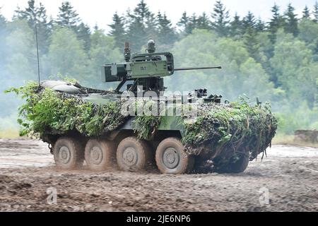 Strasice, Czech Republic. 25th June, 2022. Day of Czech military ground forces Bahna 2022 in former military area Brdy near Strasice, Czech Republic, June 25, 2022. Credit: Miroslav Chaloupka/CTK Photo/Alamy Live News Stock Photo