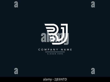 Alphabet Abstract Letter Icon Logo BJ Stock Vector