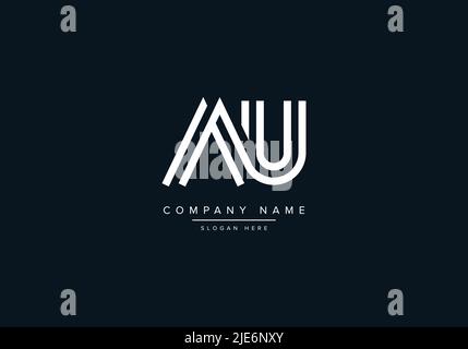 Alphabet Abstract Letter Icon Logo AU Stock Vector
