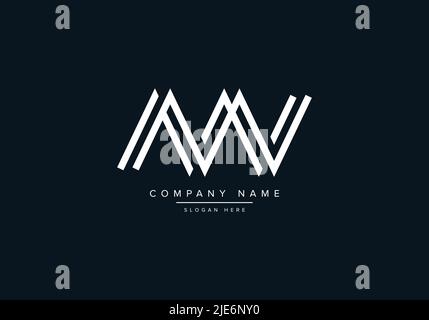 Alphabet Abstract Letter Icon Logo AW Stock Vector