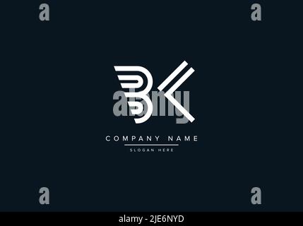 Alphabet Abstract Letter Icon Logo BK Stock Vector