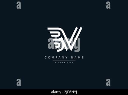 Alphabet Abstract Letter Icon Logo BV Stock Vector