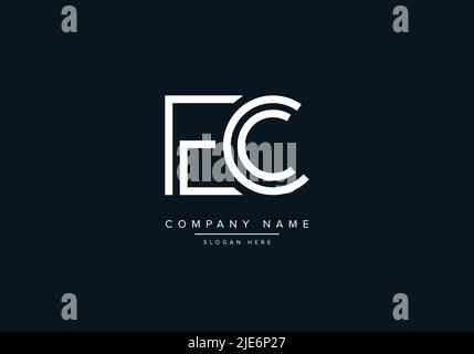 Alphabet Abstract Letter Icon Logo EC Stock Vector