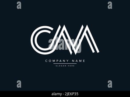 Alphabet Abstract Letter Icon Logo CM Stock Vector