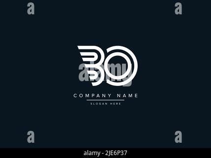 Alphabet Abstract Letter Icon Logo BO Stock Vector
