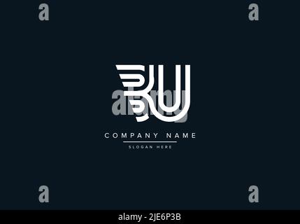 Alphabet Abstract Letter Icon Logo BU Stock Vector