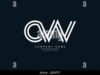 Alphabet Abstract Letter Icon Logo CW Stock Vector