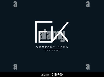 Alphabet Abstract Letter Icon Logo EK Stock Vector