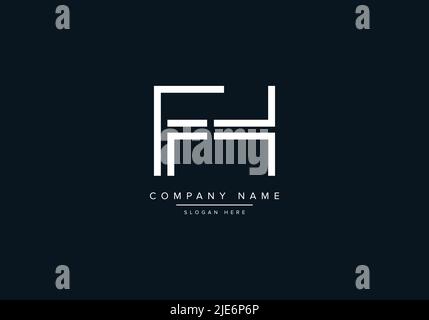 Alphabet Abstract Letter Icon Logo FH Stock Vector
