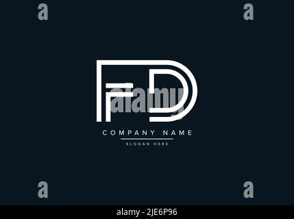 Alphabet Abstract Letter Icon Logo FD Stock Vector