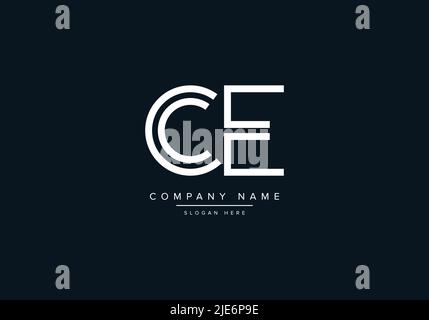 Alphabet Abstract Letter Icon Logo CE Stock Vector